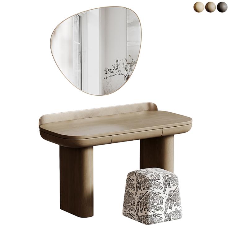 Salmon Dressing table Ottoman and Mirror E
